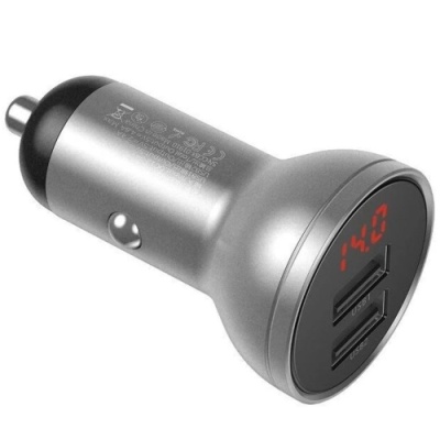 Автомобільний Зарядний Пристрій Baseus Digital (CCBX-0S) 2USB/24W (Silver)
