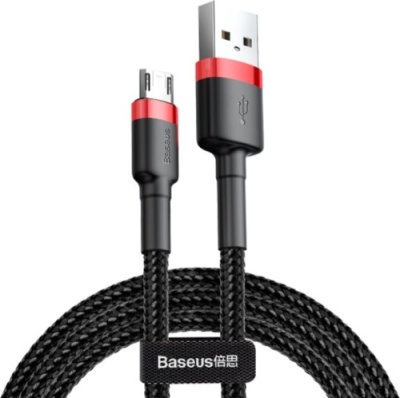 кабель baseus cafule usb - microusb 2.4a/1m (camklf-b91) (red-black) 