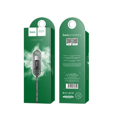 кабель hoco x14 times speed usb - microusb 2.4a/1m (чорний) 