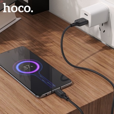 кабель hoco x90 cool silicone usb - microusb 2.4a/1m (чорний) 