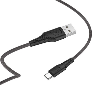 кабель hoco x58 airy silicone usb - type-c 3.0a/1m (чорний) 