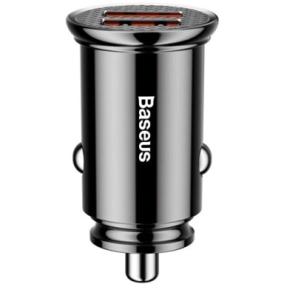 Автомобільний Зарядний Пристрій Baseus Circular Plastic A+A PPS (CCALL-YD01) 2USB/30W/QC3.0 (Black)