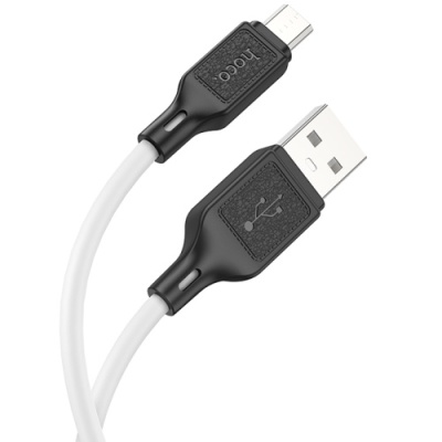 кабель hoco x90 cool silicone usb - microusb 2.4a/1m (білий) 