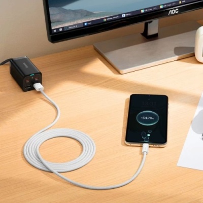 кабель baseus dynamic series fast charging usb - type-c 100w (cald000702) (2m) (white) 