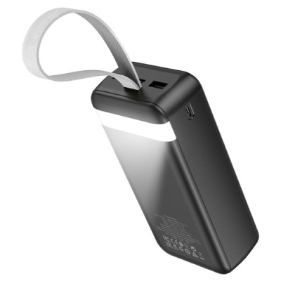 додаткова батарея power bank borofone bj14b 30000 mah + led lamp (чорний) 