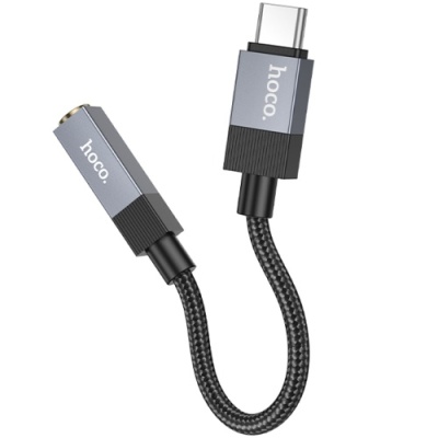 перехідник hoco upa32c type-c - jack 3.5 (чорний) 