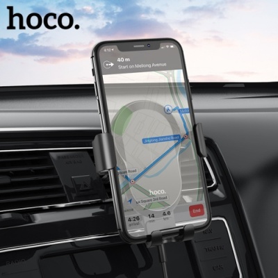 Автотримач Hoco CA105 з безпровідним зарядним пристроєм (Чорний)