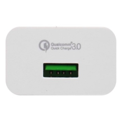 мережевий зарядний пристрій xo l36 1usb/18w/qc3.0 + (usb - lightning) (бiлий) 