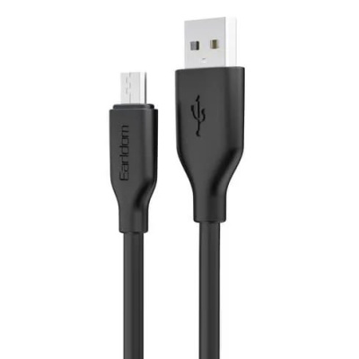 кабель earldom ec-175m soft silicone usb - microusb 3a/1m (чорний) 