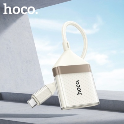 перехідник hoco ua40a 2in1 type-c - sd/tf card reader (білий apricot) 