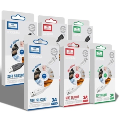 кабель earldom ec-175m soft silicone usb - microusb 3a/1m (білий) 