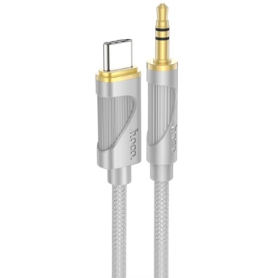 кабель aux hoco upa30 3.5mm(male) - type-c(male) 1m (сірий) 