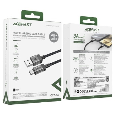 кабель acefast c12-04 usb - type-c (1.2м) (чорний) 