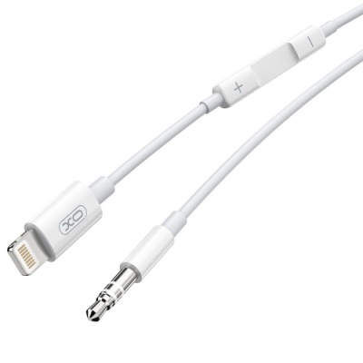 кабель aux xo nbr192a lightning male + 3.5 (male) 1m (білий) 