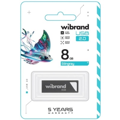 usb флеш-накопичувач wibrand 8gb stingray (сірий) 