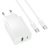 Мережевий Зарядний Пристрій Borofone BAS76A 1USB/18W/QC3.0 + 1Type-C/30W/PD + (Type-C - Type-C) (Білий) мережевий зарядний пристрій borofone bas76a 1usb/18w/qc3.0 + 1type-c/30w/pd + (type-c - type-c) (білий)