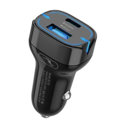 Автомобільний Зарядний Пристрій SkyDolphin SZ19 1USB/20W/QC3.0 + 1Type-C/20W/PD (Чорний)