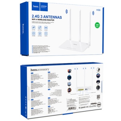 маршрутизатор (роутер) hoco hi30 wifi4 (білий) 