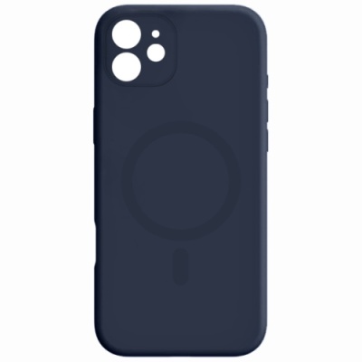 Купить чохол silicone case full camera with magsafe для apple iphone 12 (dark blue) онлайн