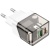 мережевий зарядний пристрій borofone ba80a 1usb/18w/qc3.0 + 1type-c/20w/pd (прозоро-чорний) 