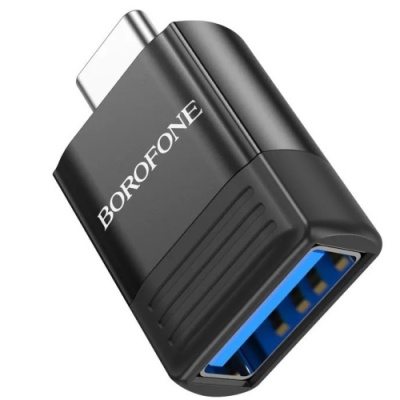перехідник borofone bv18 type-c male - usb 3.0 female (чорний) 