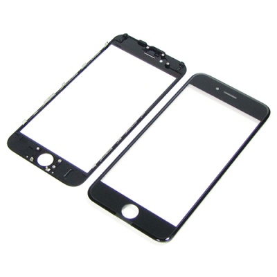 скло тачскріна для apple iphone 6 чорне з рамкою и oca плівкою high copy