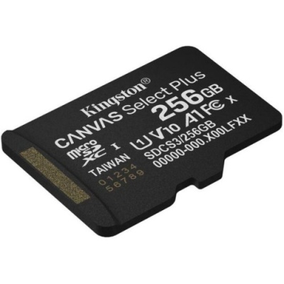 карта пам'яті microsdxc (uhs-1) kingston canvas select plus gen3 256gb class 10 а1 (r-150mb/s) 