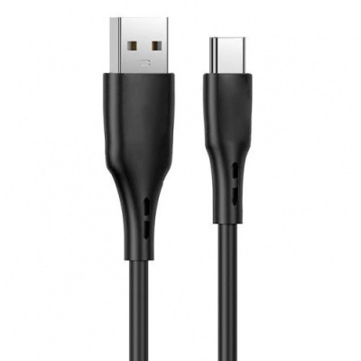 кабель hoco du26 usb - type-c 3a/1m (довгий конектор) (чорний) 