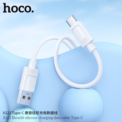 кабель hoco x122 silicone usb - type-c 3.0a/1m (білий) 