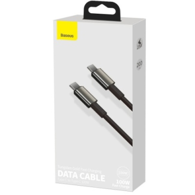 кабель baseus tungsten gold type-c - type-c 100w/2m (catwj-a01) (black) 