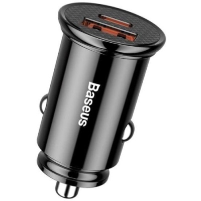 Автомобільний Зарядний Пристрій Baseus Circular Plastic A PPS (CCALL-YS01) 1USB/30W/QC4.0 + 1Type-C/30W/PD (Black)