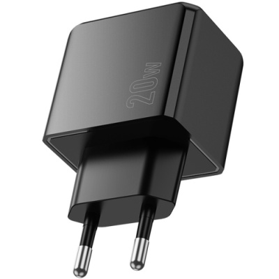 мережевий зарядний пристрій hoco cs16a 1lightning + 1type-c/20w/pd (чорний) 