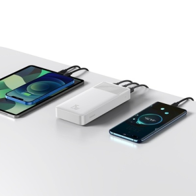додаткова батарея power bank baseus bipow digital display 15w 20000mah overseas edition white (ppbd050102) 