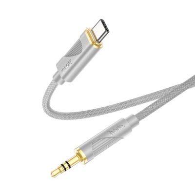 кабель aux hoco upa30 3.5mm(male) - type-c(male) 1m (сірий) 