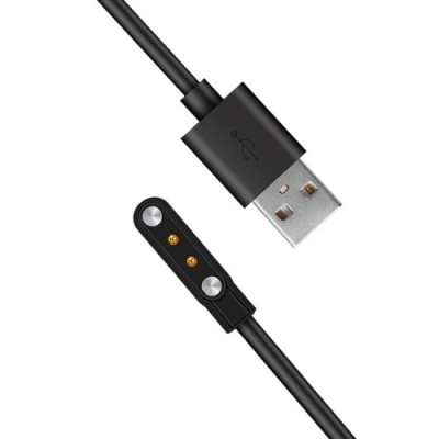 зарядний пристрій для смарт-годинника магнітний (2 pin) 4mm*9,95mm (чорний) 