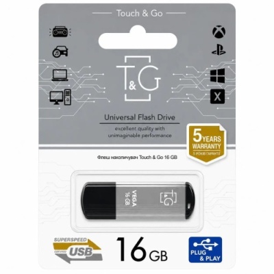 usb флеш-накопичувач t&g 16gb vega 121 (стальний) 