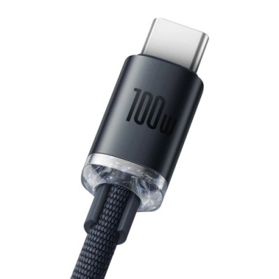 кабель baseus crystal shine usb - type-c 100w 5a/1.2m (cajy000401) (black) 