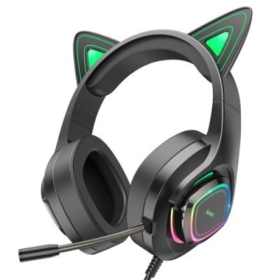навушники для комп'ютера hoco w107 cute cat ear (зелений) 