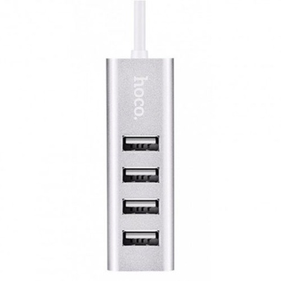 usb hub hoco hb1 line machine 4usb (сталевий) 