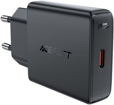 мережевий зарядний пристрій acefast a65 pd20w (1type-c) (чорний) 