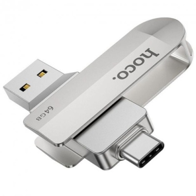 usb флеш-накопичувач hoco ud10 usb3.0 - type-c 64gb (сталевий) 