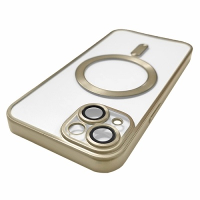 Купить чохол tpu metallic full camera with magsafe для apple iphone 13 (matte gold) онлайн