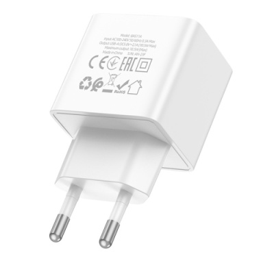 мережевий зарядний пристрій borofone bas11a 1usb/10.5w (білий) 