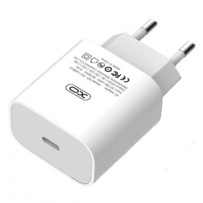 мережевий зарядний пристрій xo l40 1type-c/18w/pd + (type-c - lightning) (бiлий) 
