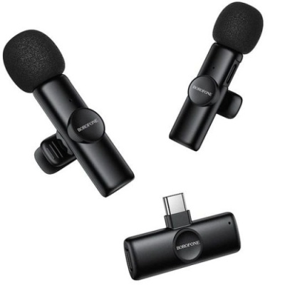 мікрофон петличний бездротовий borofone bfk16a type-c (чорний) 