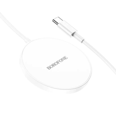 безпровідний зарядний пристрій borofone bq17 magnetic fast charger (бiлий) 