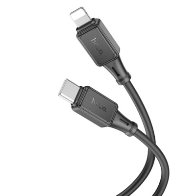 кабель hoco x101 silicone (pd) type-c - lightning 27w/1m (чорний) 