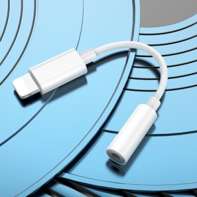 перехідник hoco ls34 lightning - aux (3.5mm) (білий) 