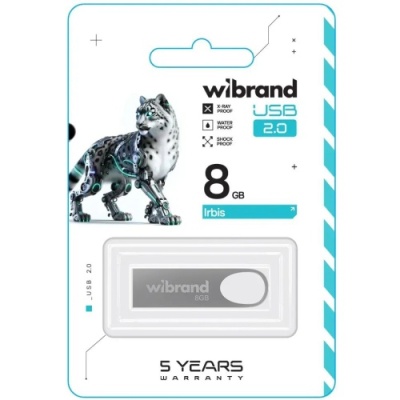 usb флеш-накопичувач wibrand 8gb irbis (срібло) 
