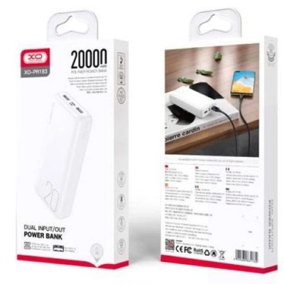 додаткова батарея power bank xo pr183 20000 mah (білий) 